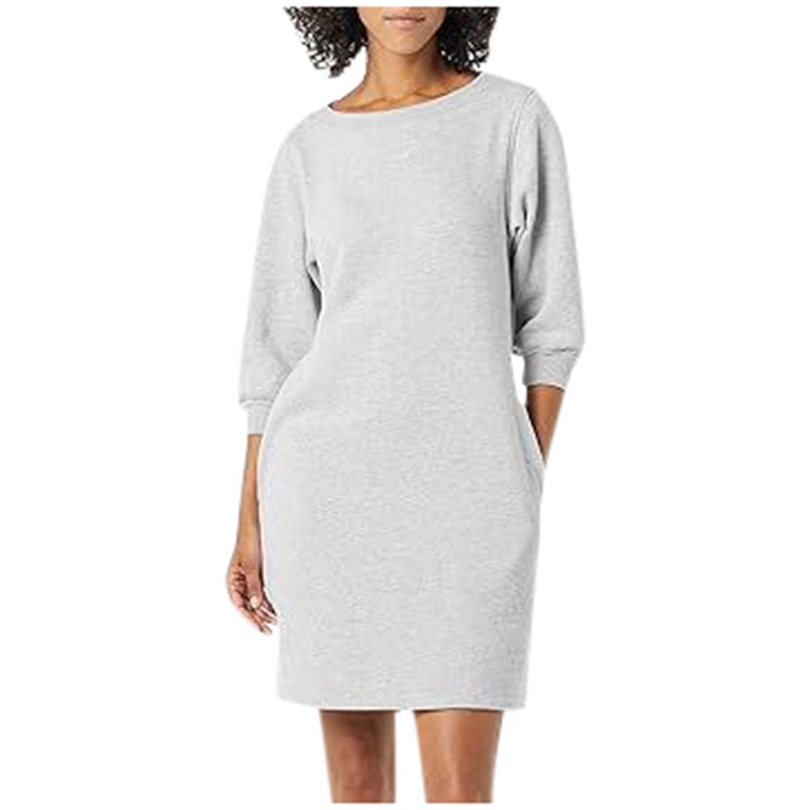 thumbnail image 2 of Vestido de mujer con mangas 3/4, cuello redondo y bolsillos - Corte en A, tejido transpirable, estilo informal para todas las estaciones - Se ajusta a la talla, 2 of 4
